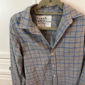 Frank and Eileen flannel shirt. Size S. Grey and blue